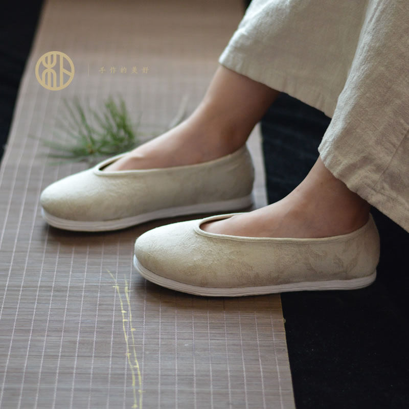 传统中式布鞋女圆头中国古风茶服鞋纯手工复古麻布佛系禅单鞋,女鞋,传统布鞋,淘宝优惠券,粉丝福利购,淘宝优惠卷