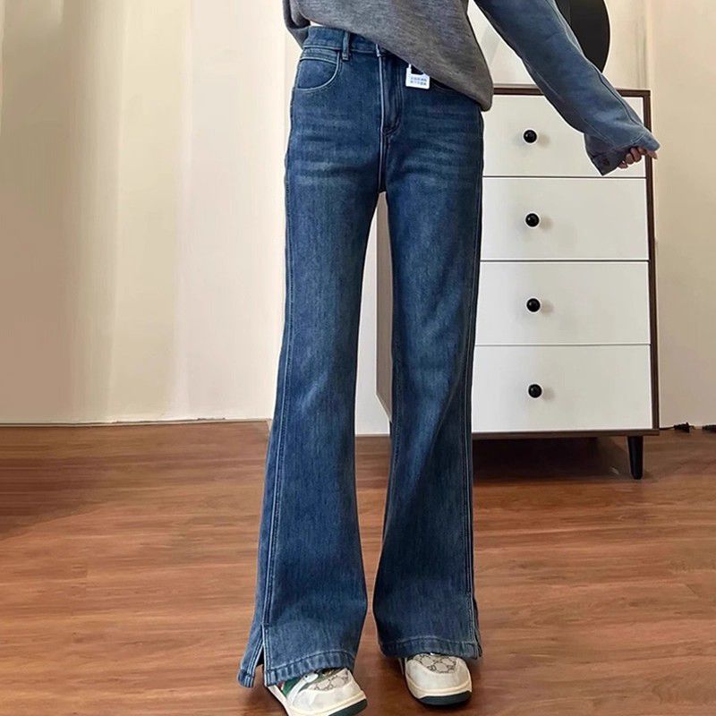 女童洋气显瘦牛仔微喇裤