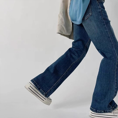 女童时髦春秋长裤冬季加绒牛仔裤