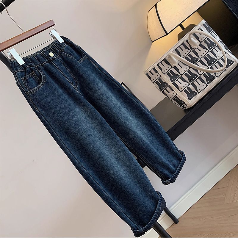 儿童装秋冬牛仔萝卜裤