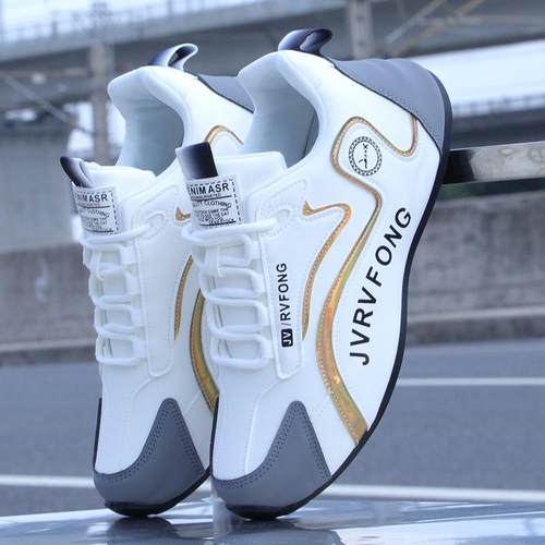 男鞋皮面防水防滑高档次旅游鞋潮流百搭秋冬男士运动休闲鞋老爹鞋