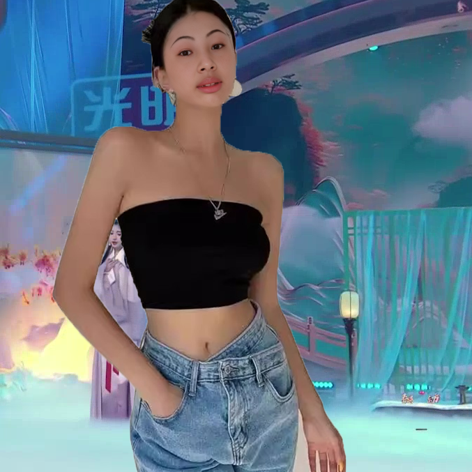 夏季一片式裹胸抹胸 女打底内搭防走光无痕无钢圈女文胸沙滩内衣