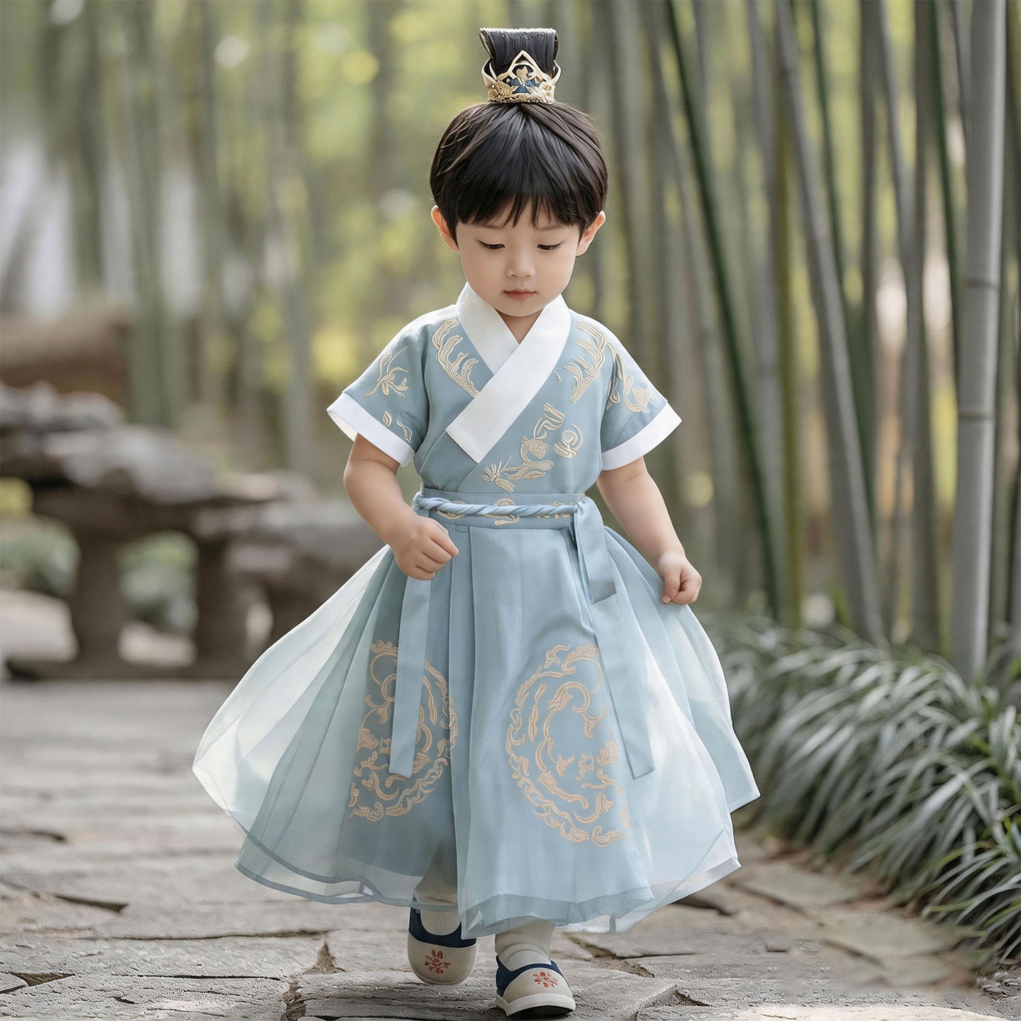 男童新中式短袖汉服2026新款