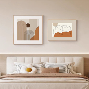 现代简约床头画卧室挂画抽象艺术高级感主卧客厅背景墙装饰壁画