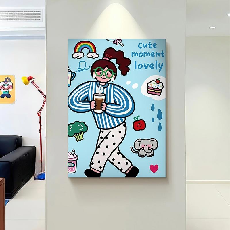 多巴胺卡通小众艺术客厅装饰画