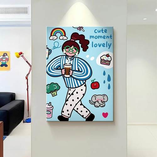 多巴胺卡通小众艺术客厅装饰画
