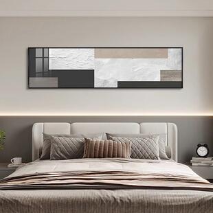 意式极简卧室装饰画抽象艺术墙画横版主卧床头壁画高级感房间挂画