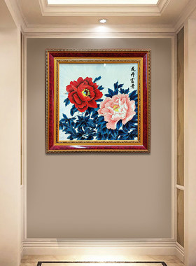 花开富贵牡丹花挂画瓷板画