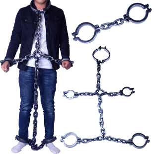 优派对万圣节KTV刑具道具仿真犯人镣铐手铐脚镣囚犯手铐脚铐脚镣
