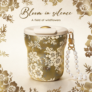 face繁花纯钛保温杯高颜值咖啡杯女水杯随行便携杯子新年礼物钛杯