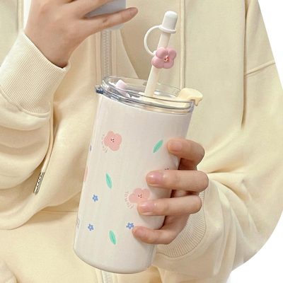 face吸管杯高颜值保温杯咖啡杯