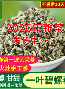 碧螺春2026新茶特级 一芽一叶 云南绿茶碧螺春茶叶浓香型500g散装