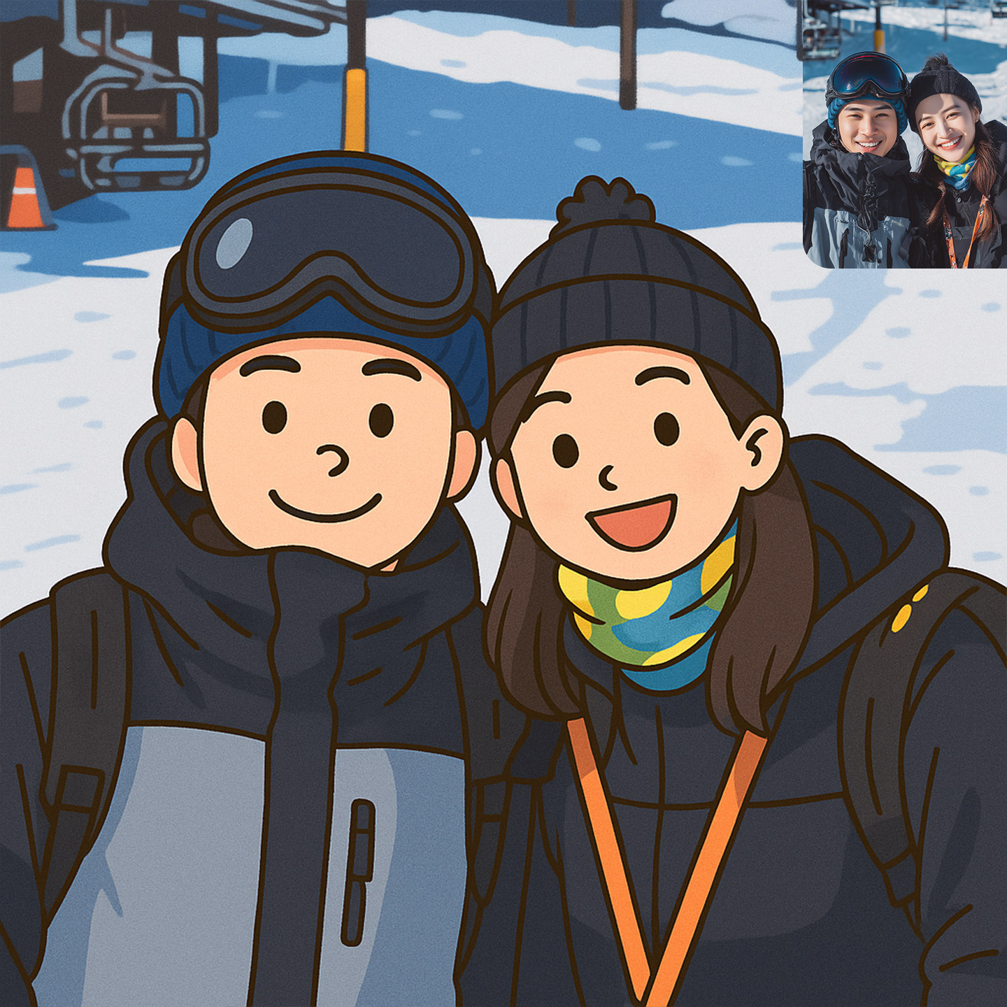 极简风Q版头像定制|真人照片转漫画|AI头像|情侣INS风线条头像