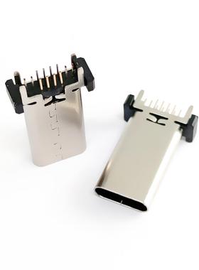 TYPE-C口母座16PIN立式直插板立贴加长款13.0/13.7/15.0/17.5立插