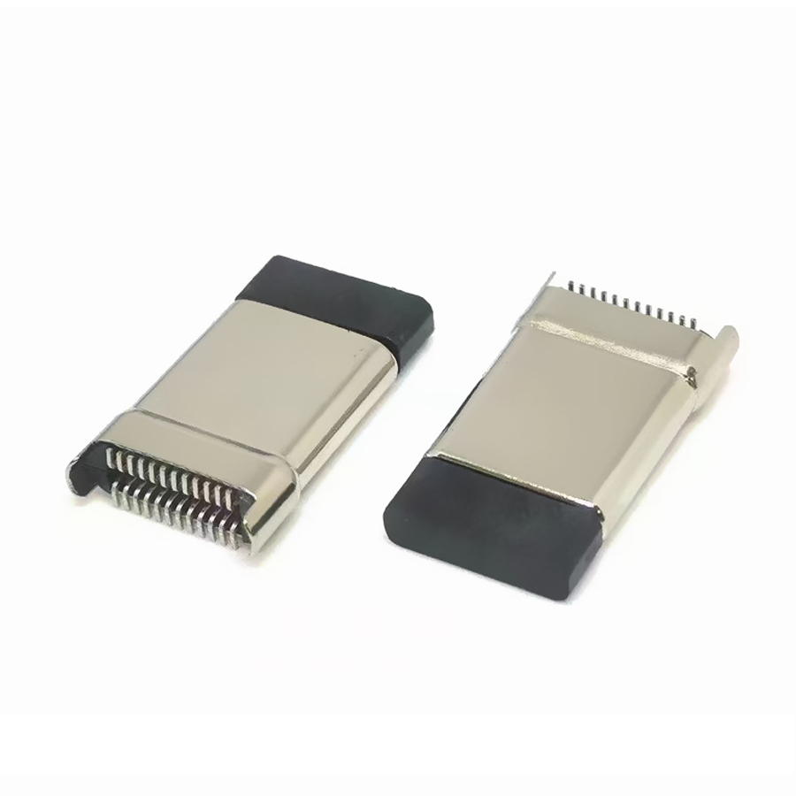 USB3.1 TYPE-C公头24Pin立贴拉伸壳24P立式贴片8.8/10.0/11.0