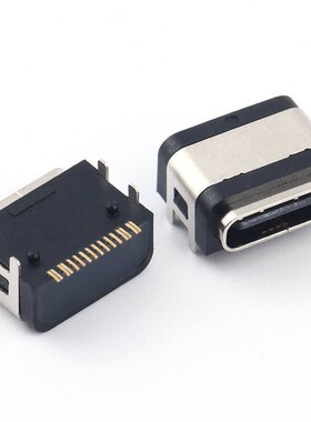 防水TYPE-C母座16PIN板上90度SMT高速传输16P卧贴7.85座子IPX67