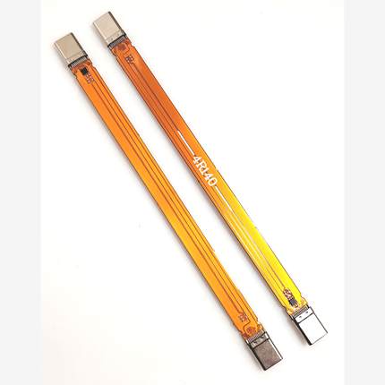 USB4公头全功能PD240W双头TYPE-C公转公FPC软排线雷电40GB长140mm
