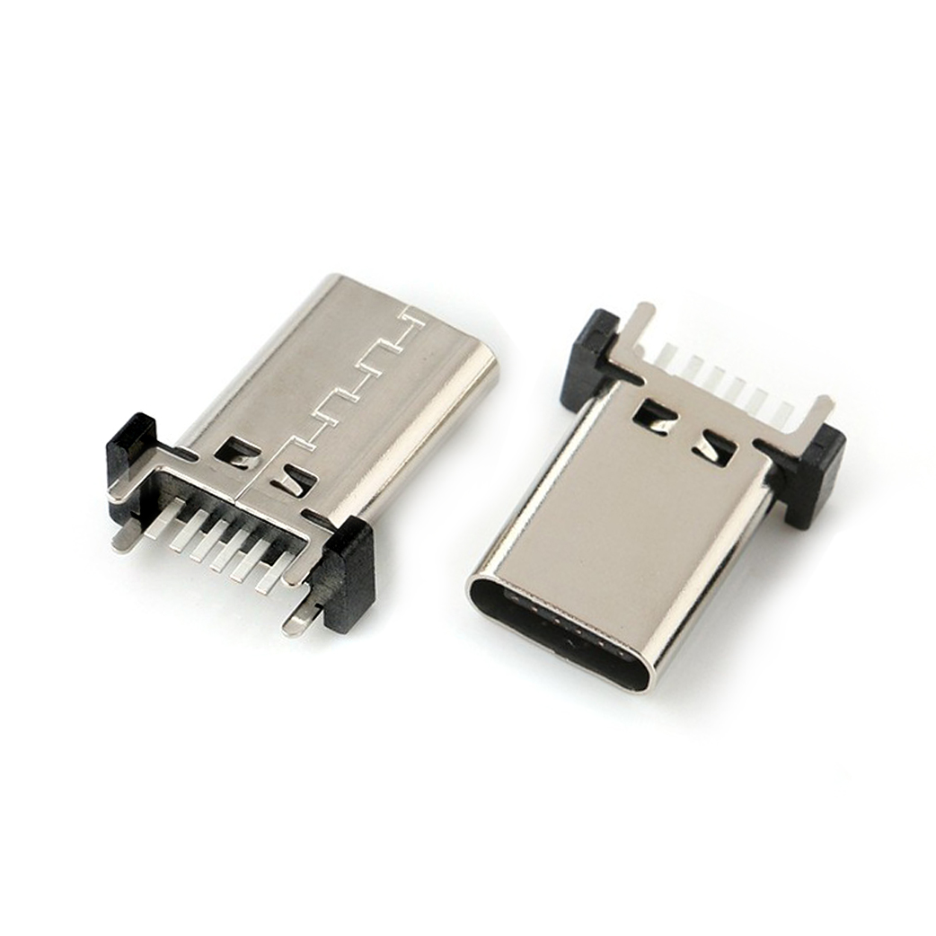 TYPE-C母座6P立式直插母座180度 10.0/10.5/11.5/13.7/15.0立插件