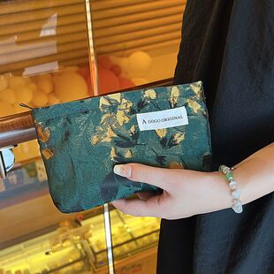 小号文艺中国风化妆包收纳包长款钱包手机包笔袋女士收纳袋洗漱包