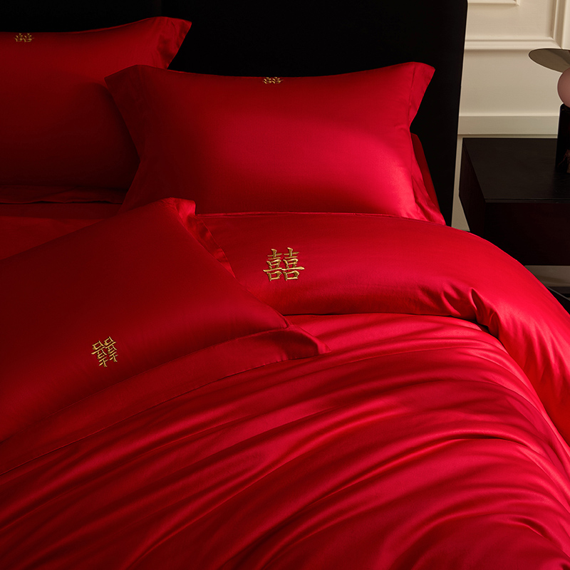 A类100支全棉结婚婚庆四件套被套