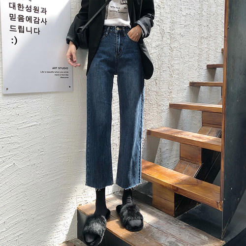 高腰长裤常规牛仔春季小个子显高