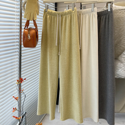 高腰韩版宽松长裤小个子显高