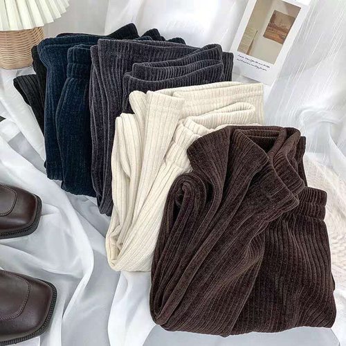 高腰韩版宽松长裤小个子显高