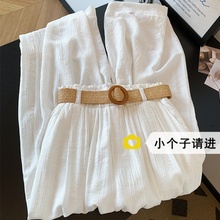 小个子穿搭高级感天丝亚麻大阔腿女夏薄款网红裤裙150xs休闲长裤