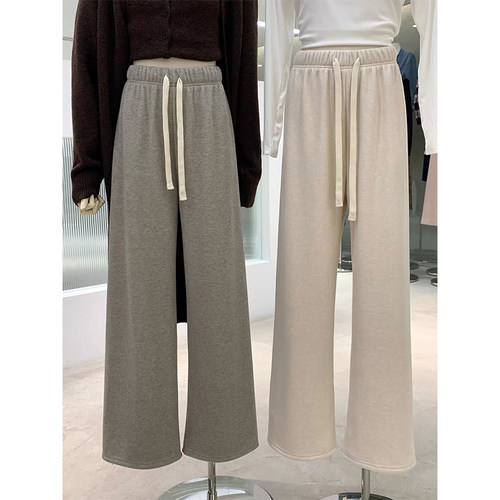 高腰韩版宽松长裤小个子显高