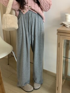 女春秋百搭145xs休闲直筒长卫裤 150小个子裤 子灰色软糯运动阔腿裤