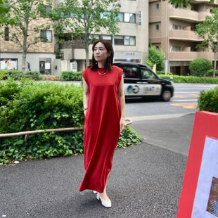 东京直邮 日本设计纯棉连衣裙女休闲四季 可穿透气显瘦修身