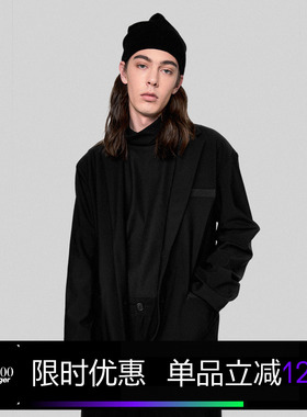 Kami anger原创设计休闲免烫抗皱机能感黑色西装外套便服单西男潮