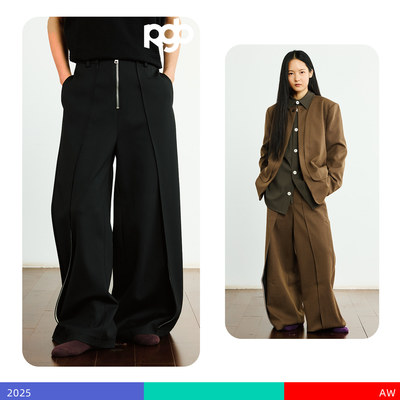 KAMIANGER RGB 秋季新款明门襟拉链高级设计感西裤通用百搭裤装