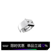 anger sidereal联名款 Kami 原创个性 皮镶嵌925银开口戒指中性