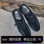 圆头增高真皮百搭休闲男女皮鞋 Kami anger原创设计黑色保龄球鞋