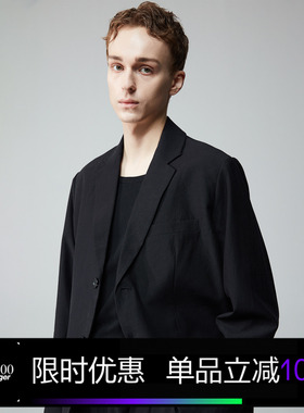 Kami anger原创设计四季黑色西服外套宽松粗斜纹休闲西装男通勤潮