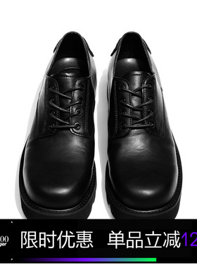 Kami anger原创设计暗黑圆头德比鞋 增高休闲皮鞋男新款厚底鞋