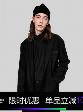 Kami anger原创设计休闲免烫抗皱机能感黑色西装外套便服单西男潮