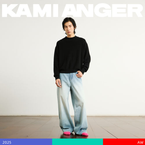 KAMIANGER RGB 2025秋季新款修身显瘦百搭长袖半高领毛衣男士上衣