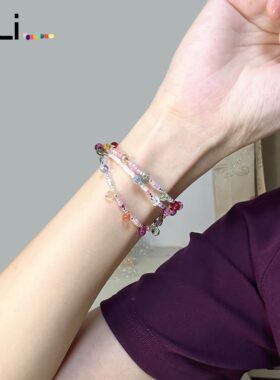 小灯泡多圈多巴胺百搭串珠手链ins小众设计感高级手链