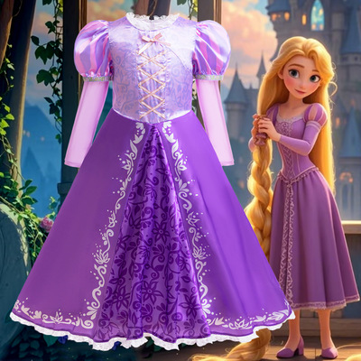 儿童万圣节派对长发公主裙游乐园乐佩苏菲亚表演服Rapunzel Dress