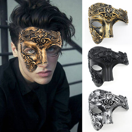 意大利威尼斯复古罗马武士面具歌剧魅影男士半脸面具Phantom Mask