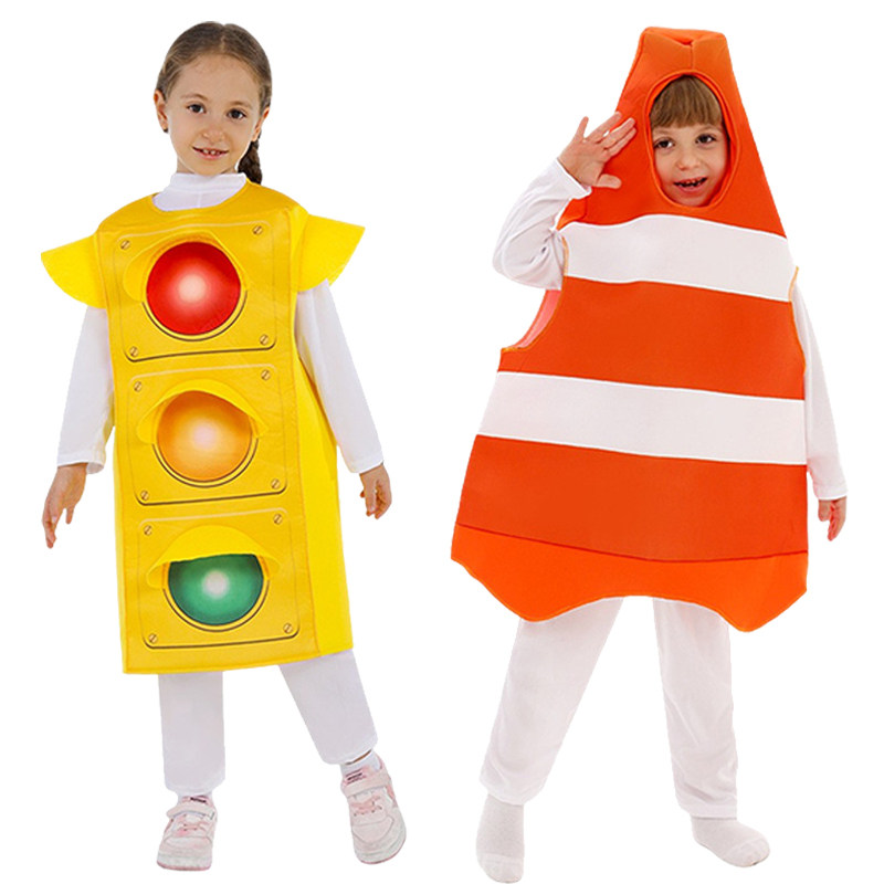 儿童演出红绿灯cos服装