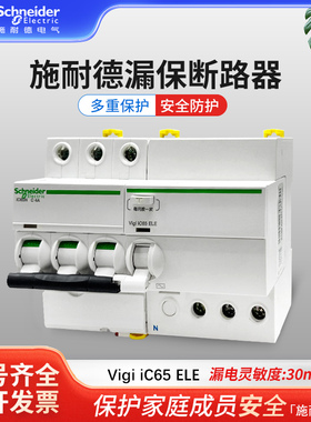 施耐德原装A9系列IC65N带漏电保护断路器ELE1234P6101620324063A