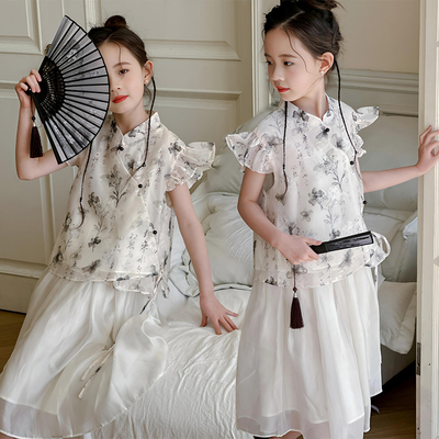 旗袍套装裙式儿童汉服时髦夏季