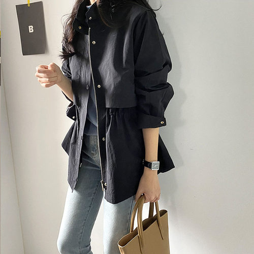 短款风衣立领减龄显瘦小个子