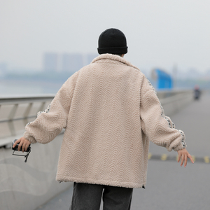 新款鱼骨纹加绒加厚羊羔绒男棉衣xz1002-1-Y68p118控158图片