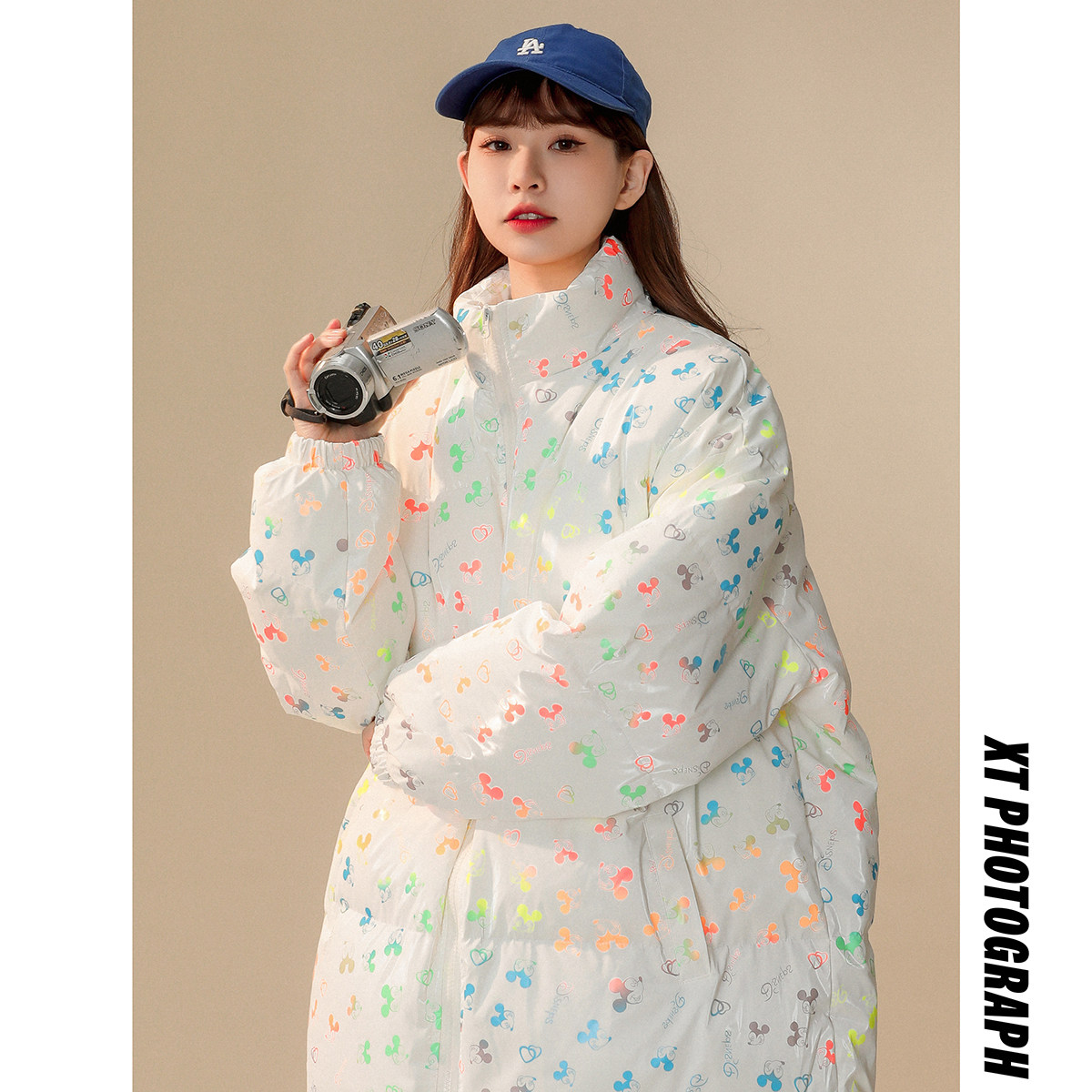 新款米老鼠动漫印花棉衣加绒保暖面包服xz1002-1-Y70p125控155图片
