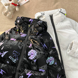 中性款!亮面菊花印花保暖加厚棉袄面包服xz1002-1-Y65P128控158，男装棉衣，星座906（原电商a316-1）