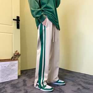 2026新款秋冬款斜纹运动裤子潮牌拉链拖地男长裤xz1002-1-K50P55图片